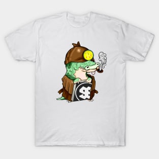 Cool alligator character smoking a cigar illustration T-Shirt